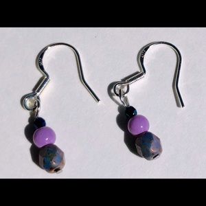 Handmade purple and blue earrings